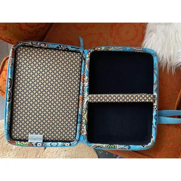 Vera Bradley 12" mini Laptop  Hard Case w/Shoulder Strap in Bali Blue EUC - Picture 6 of 11